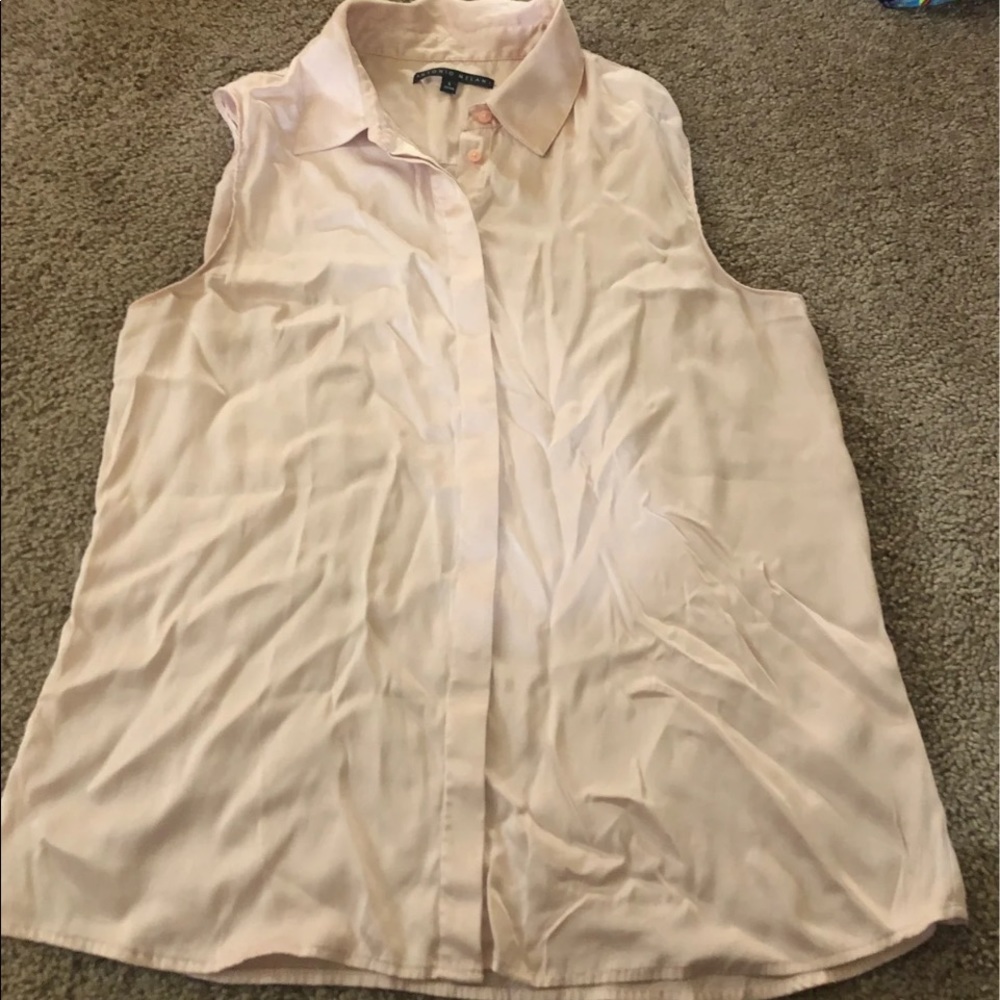 Light Pink Sleeveless Button up blouse size Large